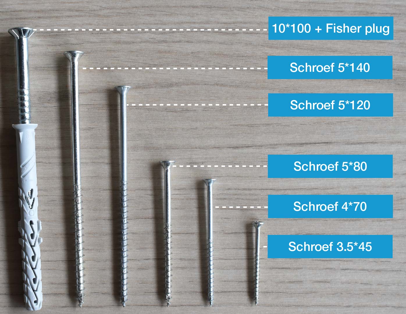 Inhoud montageset -- Open Trap